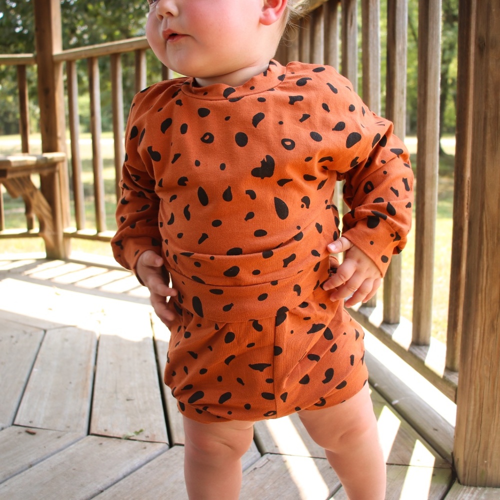 Leopard Print Dolman Style Short Set